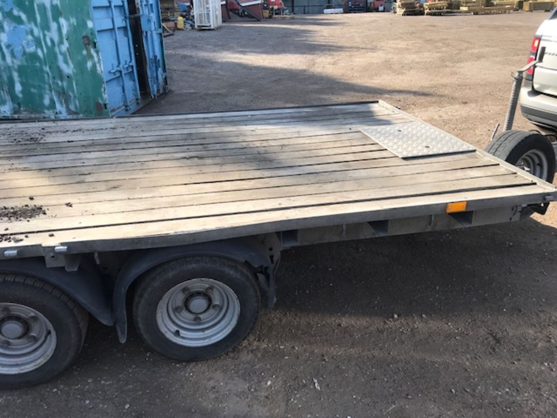 IFOR WILLIAMS TRI AXLE 14 FT. FLAT TRAILER WITH HEAVY DUTY FLOOR AND LED LIGHTS YEAR 2016 BUILD 6 FT - Image 8 of 12