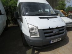 FORD TRANSIT 9 SEATER CREW MINI BUS VAN WITH REAR STORAGE, REG: MF11 NNK TESTED TILL 08/04/21, 156,