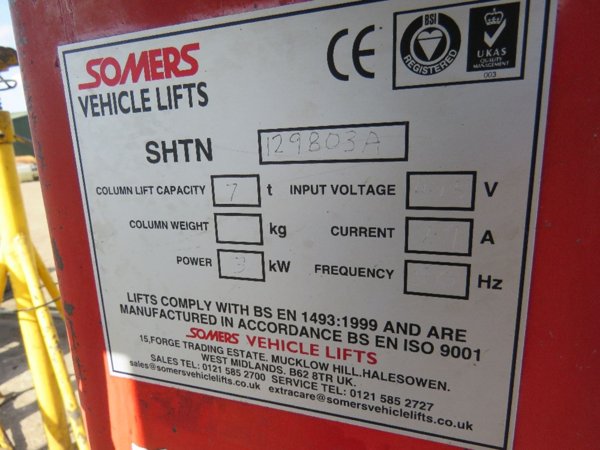 SET OF 4 X SOMERS SVL2000 COMMERCIAL VEHICLE COLUMN LIFTS, 7 TONNE RATED, EX COMPANY LIQUIDATION, R - Image 4 of 5