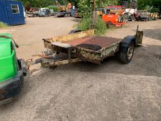 KING SINGLE AXLE TRAILER, BRAKES WORK, JOCKEY WHEEL WORKS, BALL HITCH, TYRES LOOK GOOD, LIGHTS NEED