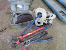 3 X BOLT CROPPERS, BOLTS, WIRE ETC