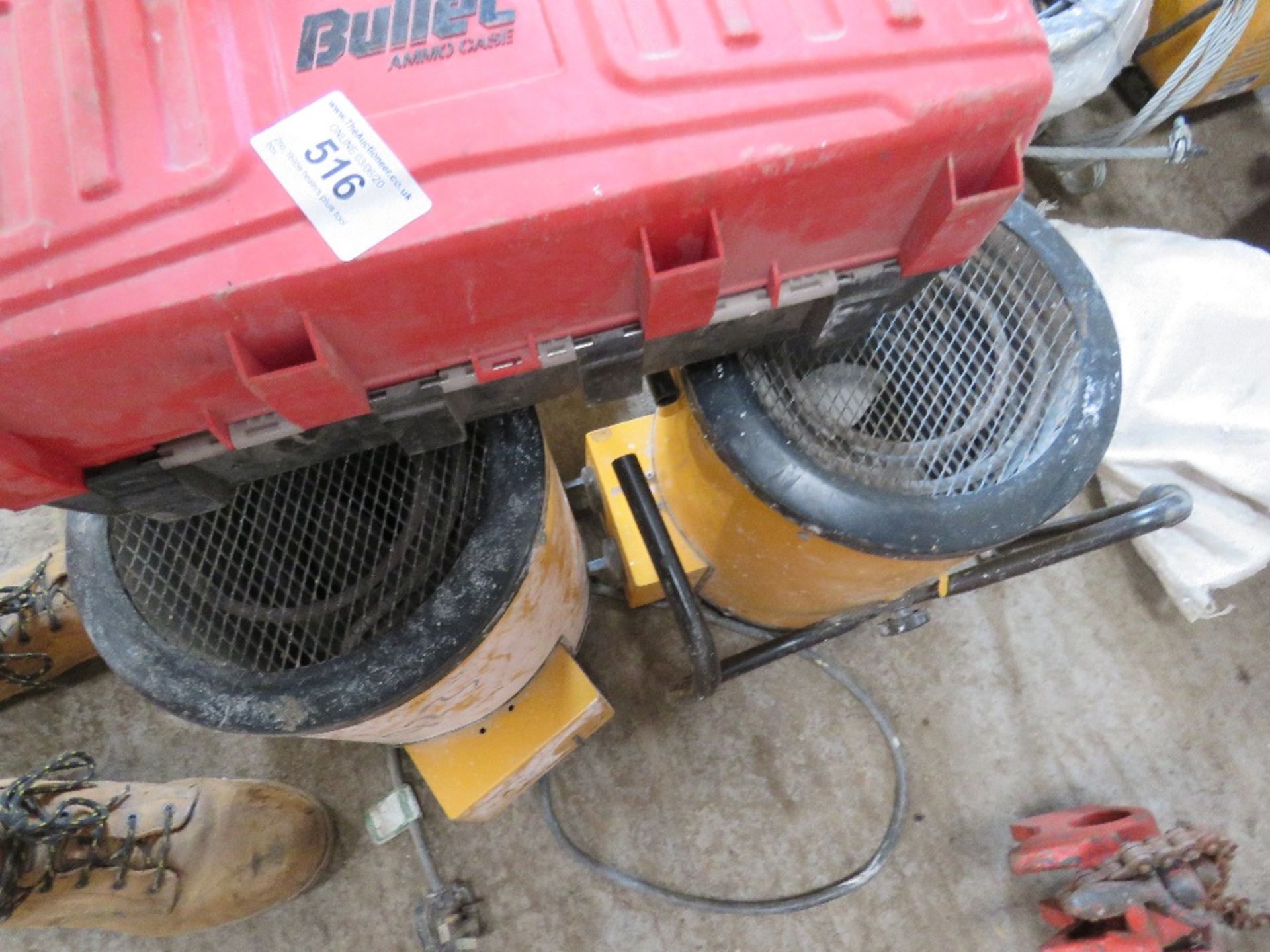 2no. Yellow heaters plus tool box