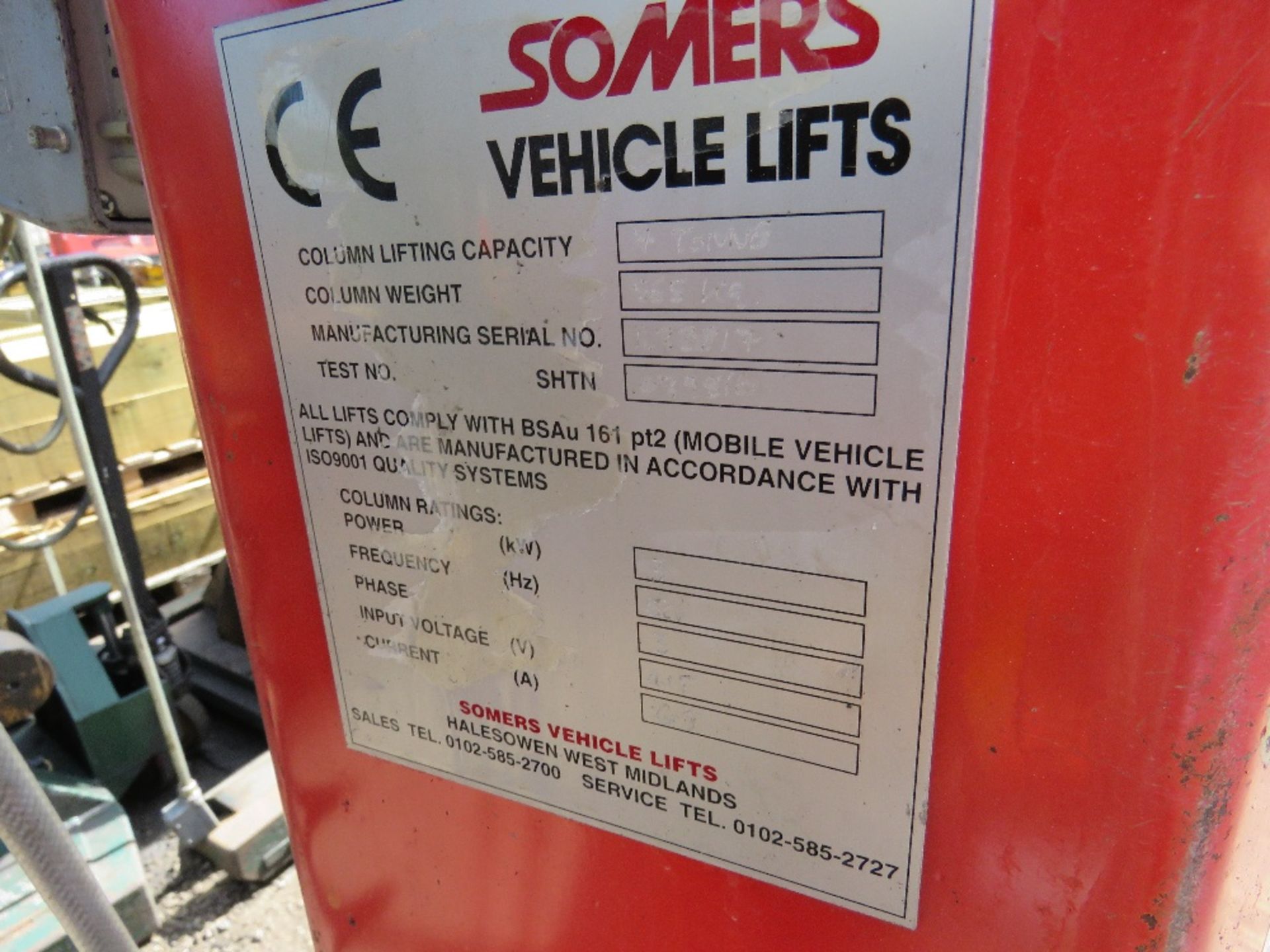 SET OF 4 X SOMERS SVL2000 PORTABLE COLUMN LIFT UNITS FOR COMMERCIAL VEHICLES, 7 TONNE RATED CAPACIT - Image 3 of 5