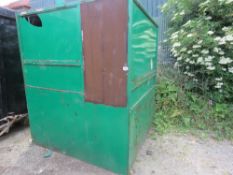 6ft x 6ft approx. Drop over security steel store, no floor