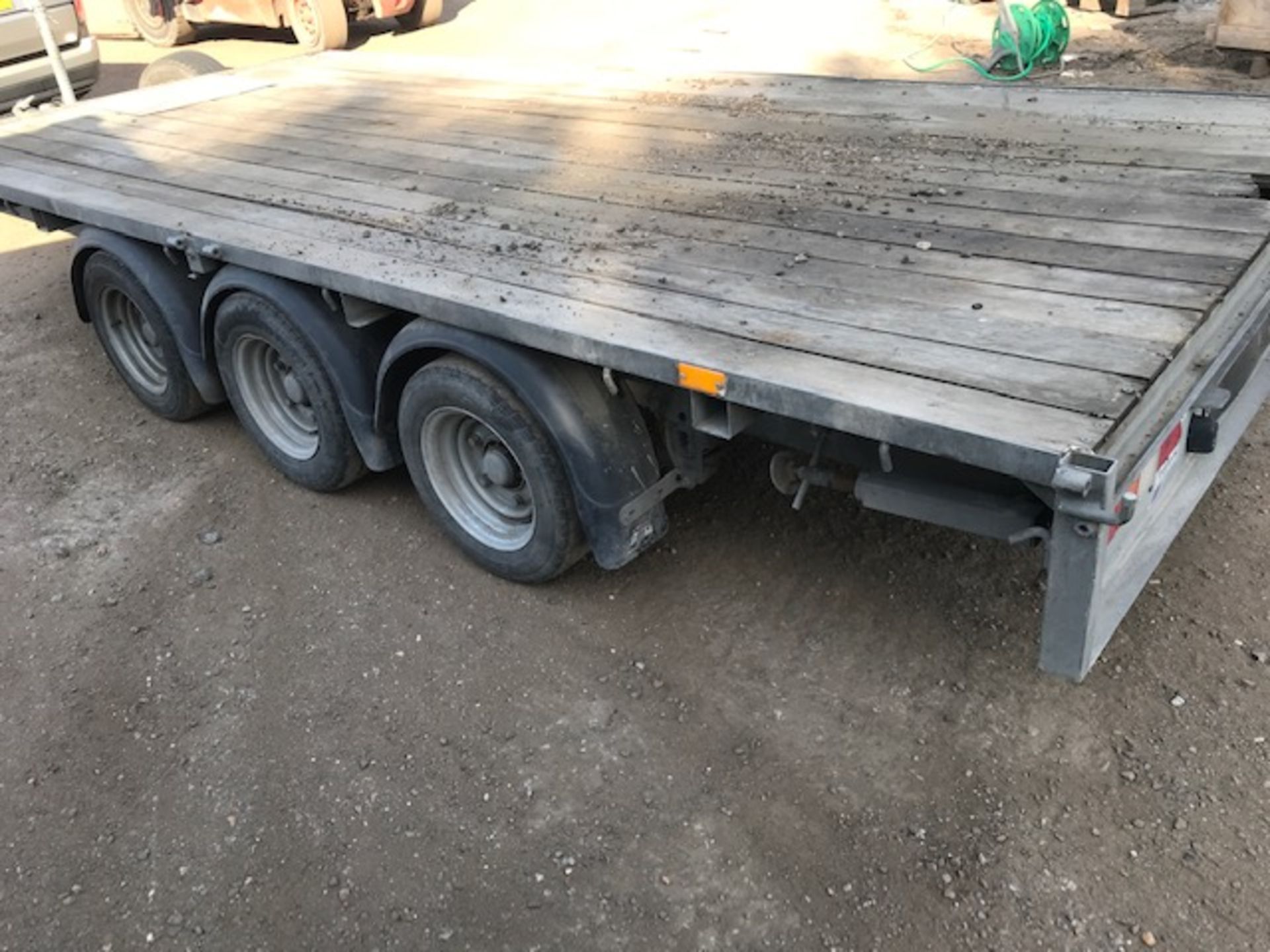 IFOR WILLIAMS TRI AXLE 14 FT. FLAT TRAILER WITH HEAVY DUTY FLOOR AND LED LIGHTS YEAR 2016 BUILD 6 FT - Image 12 of 12