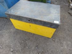 SMALL SIZED YELLOW TOOL SAFE, NO KEYS