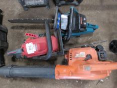2X PETROL ENGINED CHAINSAWS PLUS HANDHELD BLOWER