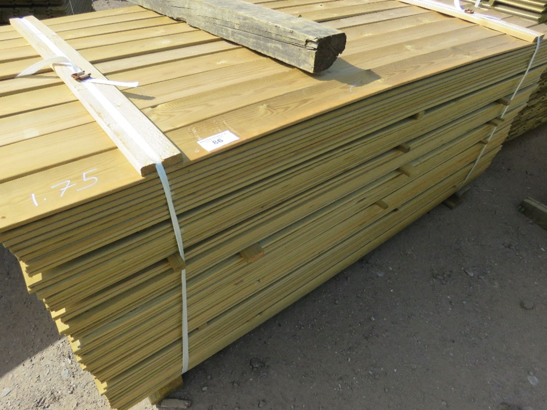 1 X PACK OF CLADDING TIMBER SLATS @1.75M LENGTH X 9CM WIDTH X 0.8CM DEPTH APPROX - Image 2 of 2