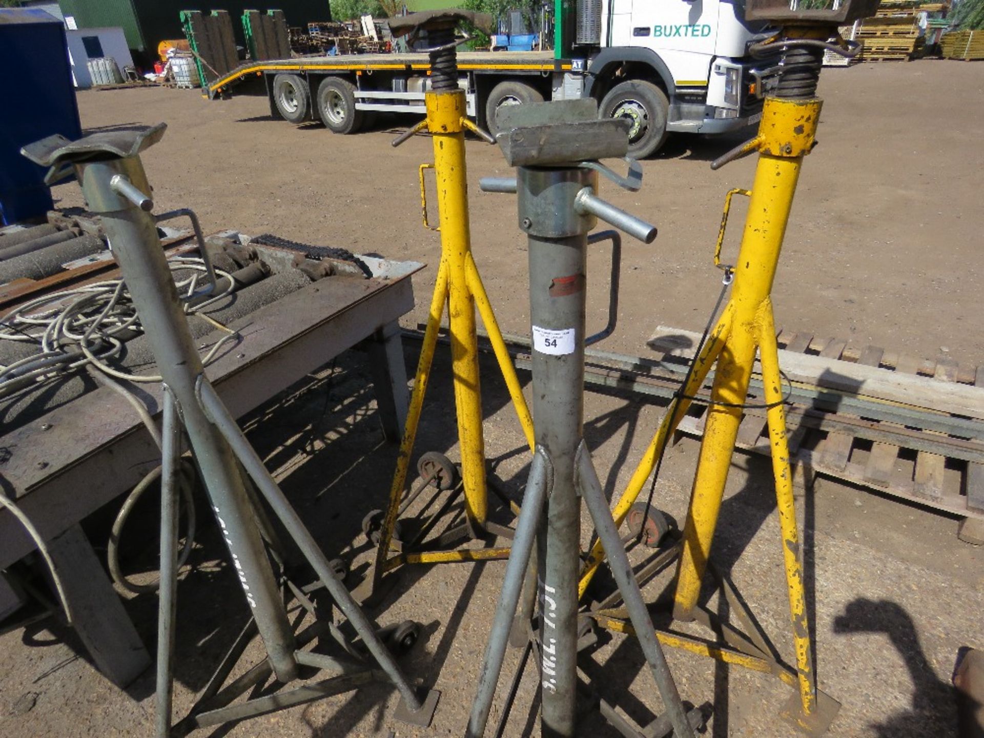 4 X HIGH REACH 7.5TONNE RATED AXLE SUPPORT STANDS, EX COMPANY LIQUIDATION