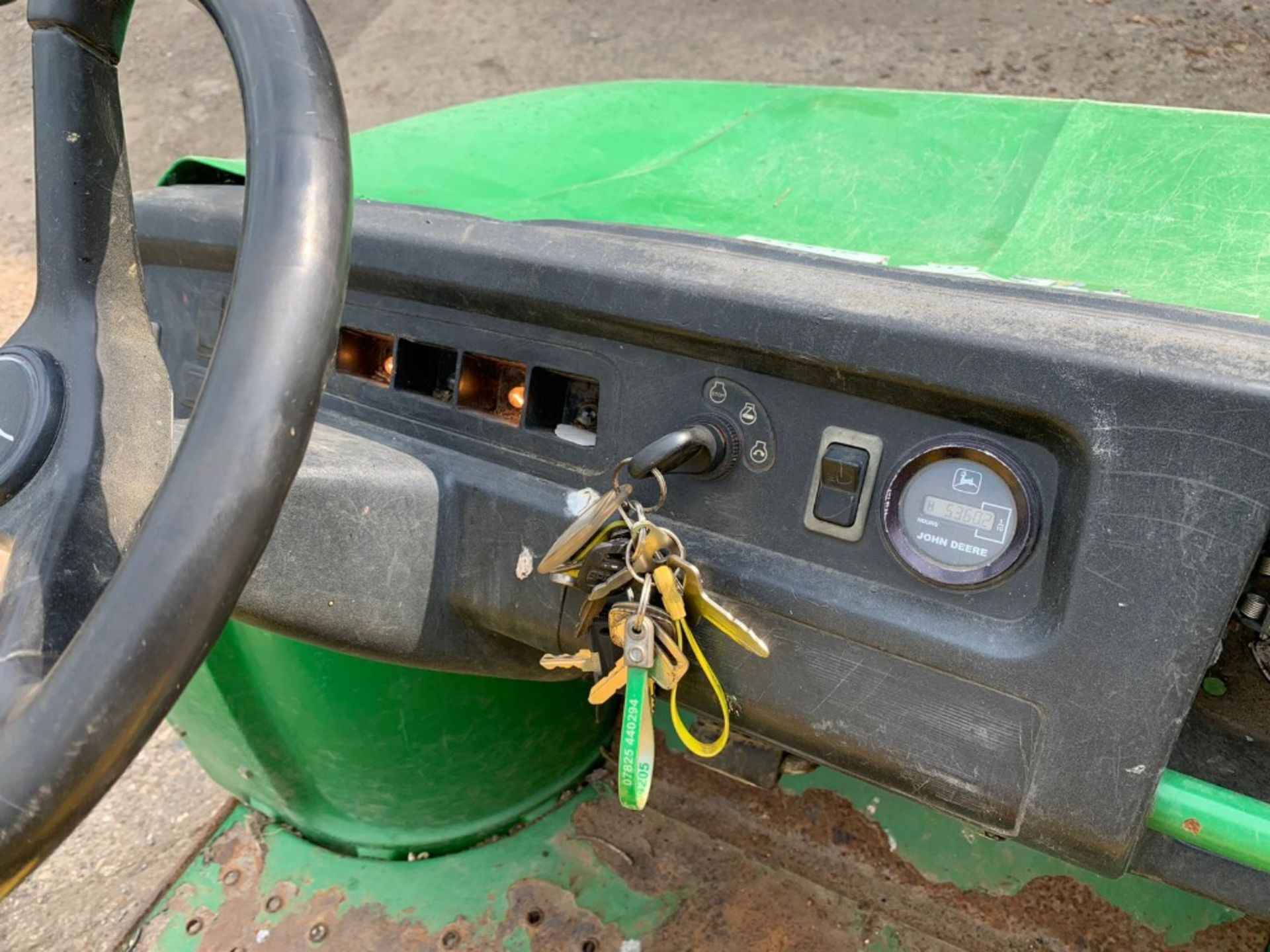 JOHN DEERE GATOR. 6X4, 3 CYLINDER DIESEL. YEAR 2002, SHOWS 5360 HOURS . SEEN TO START, RUN, DRIVE, S - Image 2 of 6