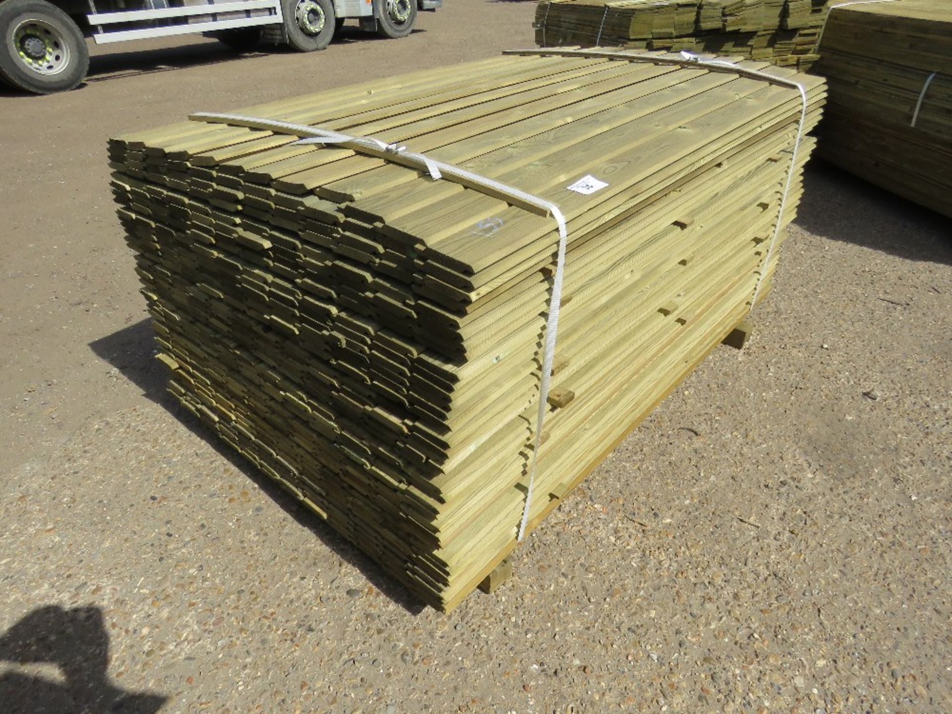 1 X PACK OF SHIPLAP TIMBER FENCE CLADDING @ 1.55M X 9CM WIDE X 1.5CM DEEP APPROX