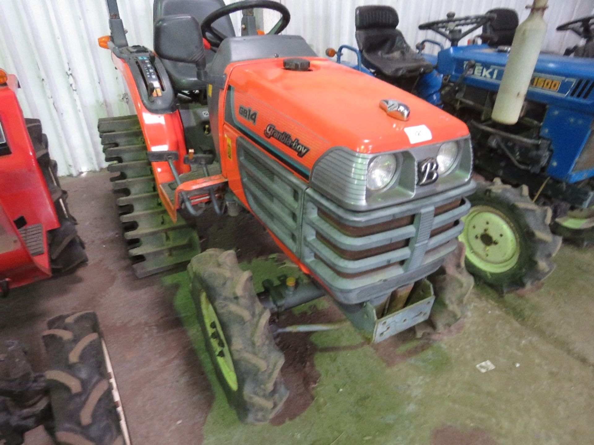 GB14 4WD 14HP HALF TRACK COMPACT TRACTOR WITH REAR LINKAGE WHEN TESTED WAS SEEN TO START, DRIVE, STE