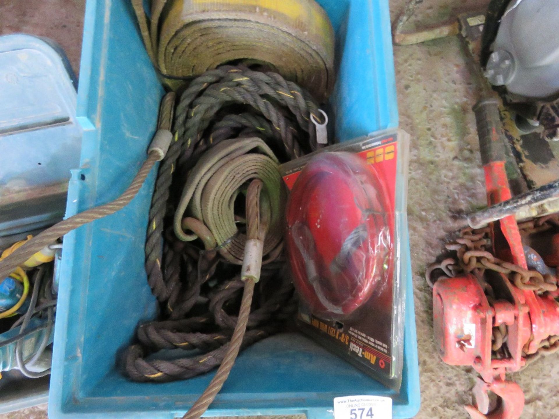 Box of straps and slings, untested