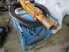 Blue hydraulic breaker pack c/w hose and gun