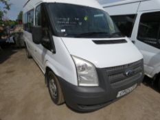 FORD TRANSIT 9 SEATER CREW MINIBUS WITH REAR STORAGE REG: CP12LCO TESTED TILL 27/7/20, 233,754 REC