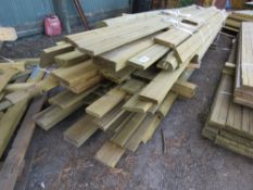 SATCK OF ASSORTED DECKING AND FENCE POSTS ETC