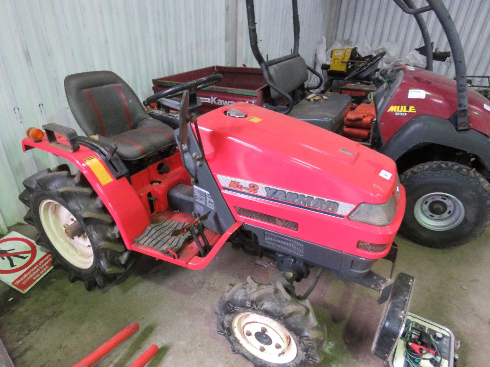 YANMAR KE2 4WD COMPACT TRACTOR WITH REAR LINKAGE WHEN TESTED WAS SEEN TO START, DRIVE, STEER AND BRA