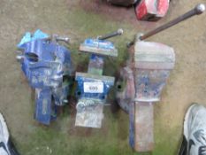 3 X ASSORTED BENCH VICES.....DIRECT EX COMPANY LIQUIDATION