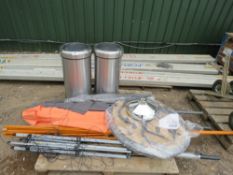 PALLET CONTAINING 3 X SUN CANOPIES, CLOTHES LINE, 2 X BINS