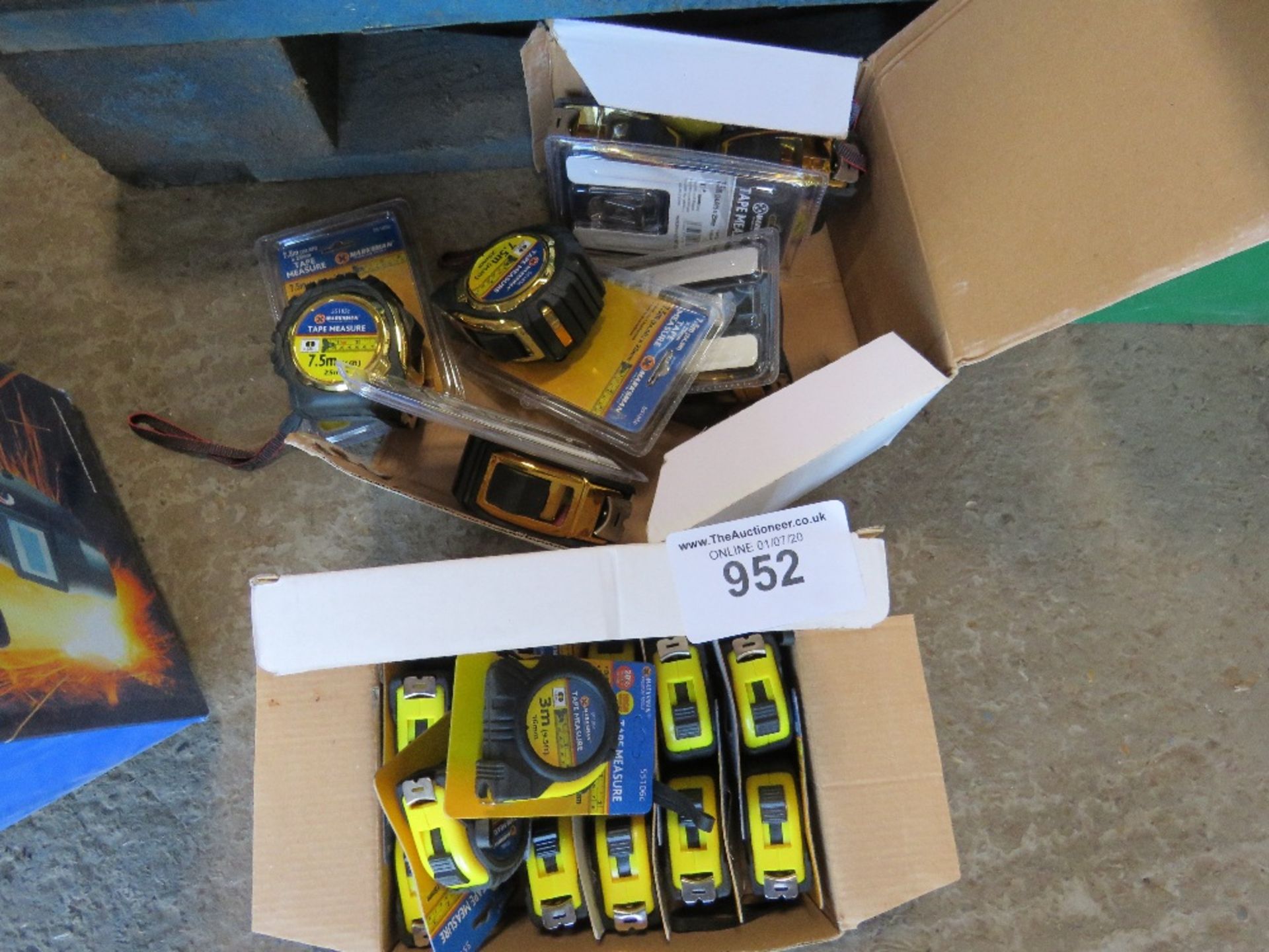 2 BOXES OF TAPE MEASURES 12X SMALL AND 6X LARGE