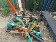 PALLET CONTAINING STIHL HEDGE CUTTER, 2 X ELECTRIC CHAINSAWS, HILTI AND DEWALT DRILLS, 2 X VACS, 3 X