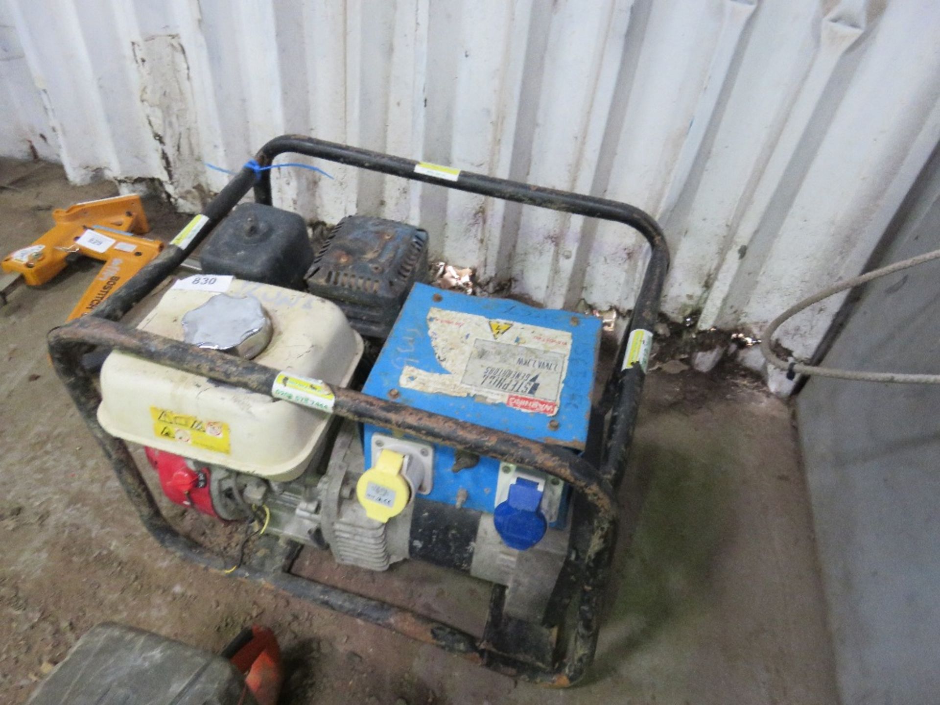 HONDA PETROL ENGINED GENERATOR. WHEN TESTED WAS SEEN TO RUN...OUTPUT UNTESTED