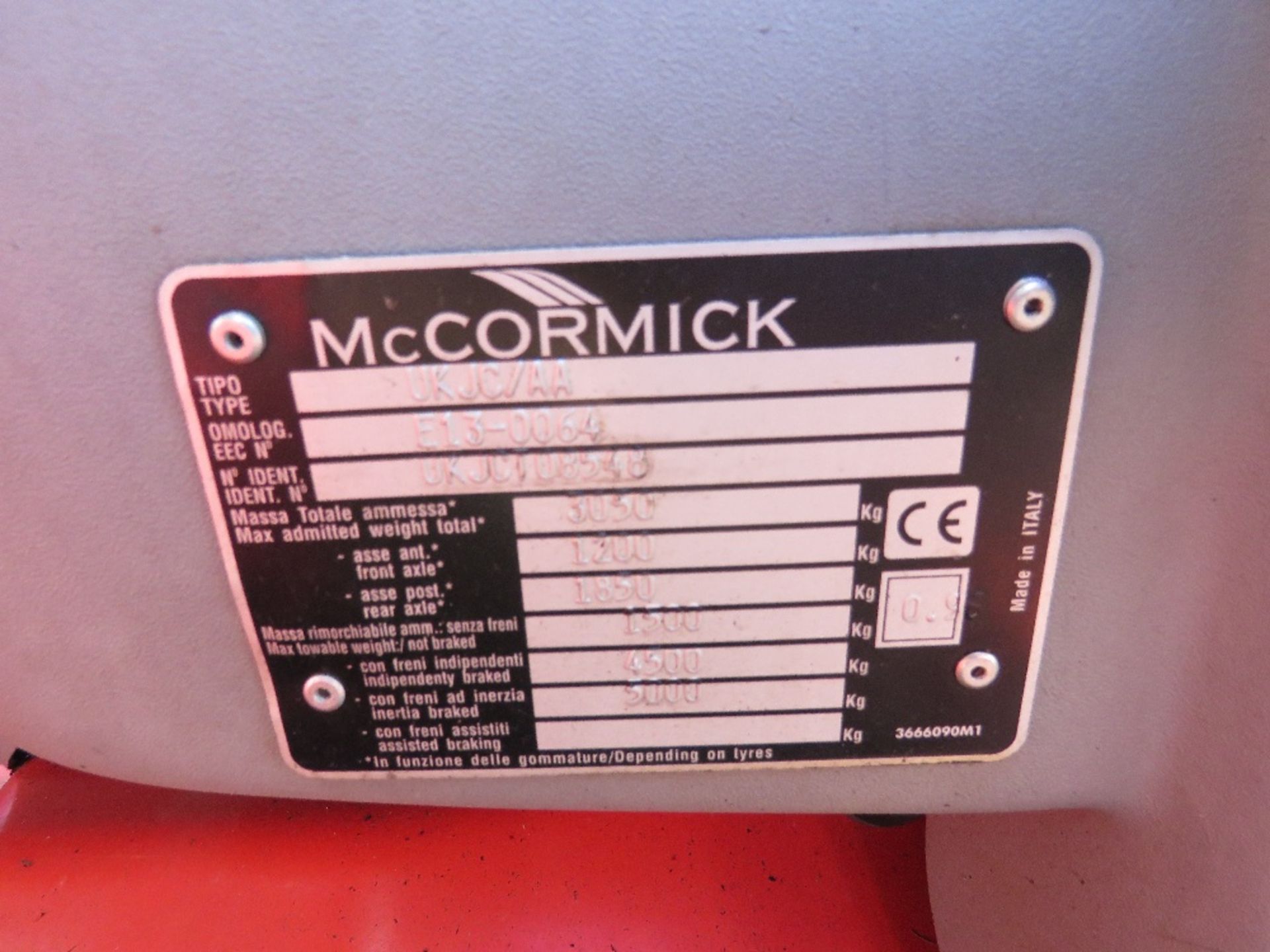 MCCORMICK GX45H 4WD TRACTOR ON GRASS TYRES. 545 REC HOURS. REG:EU53 ZLV WITH V5. HYDROSTATIC DRIVE. - Image 4 of 6