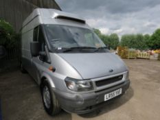 FORD TRANSIT 135T350 FRIDGE VAN REG:LR55 YAF. SOLD WITH V5 TESTED TILL 04/02/21. 6 SPEED MANUAL