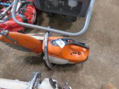STIHL TS410 PETROL SAW. WHEN TESTED WAS SEEN TO RUN AND SHAFT TURNED