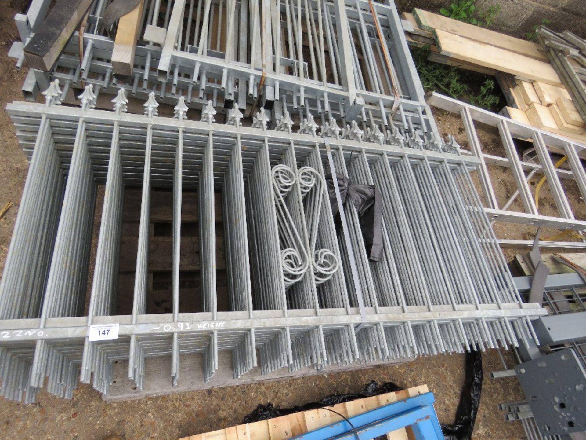 22 x lightweight ornate galvanised metal panels 0.93m height x 1.8m wide approx - Image 2 of 2