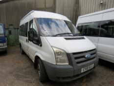 9 SEATER FORD TRANSIT MINI BUS WITH STORAGE BOOT REG: CV10 KLK TESTED TILL 22/2/21.