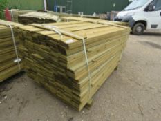 LARGE PACK OF FEATHER EDGE FENCE CLADDING TIMBER, 1.5M LONG X 10CM WIDE APPROX