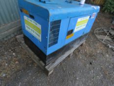 STEPHILL 10KVA SKID GENERATOR WITH KUBOTA ENGINE. NO STARTER SO WE HAVE NOT BEEN ABLE TO TEST. (WAS