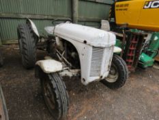 GREY FERGUSON PETROL TRACTOR WITH REAR LINKAGE. WHEN TESTED WAS SEEN TO START DRIVE, STEER AND PTO T