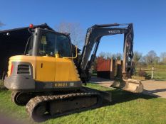VOLVO EC55C RUBBER TRACKED EXCAVATOR. 5800KG RATED. YEAR 2014 BUILD. 3044 REC HOURS. SN: VCEEC55C