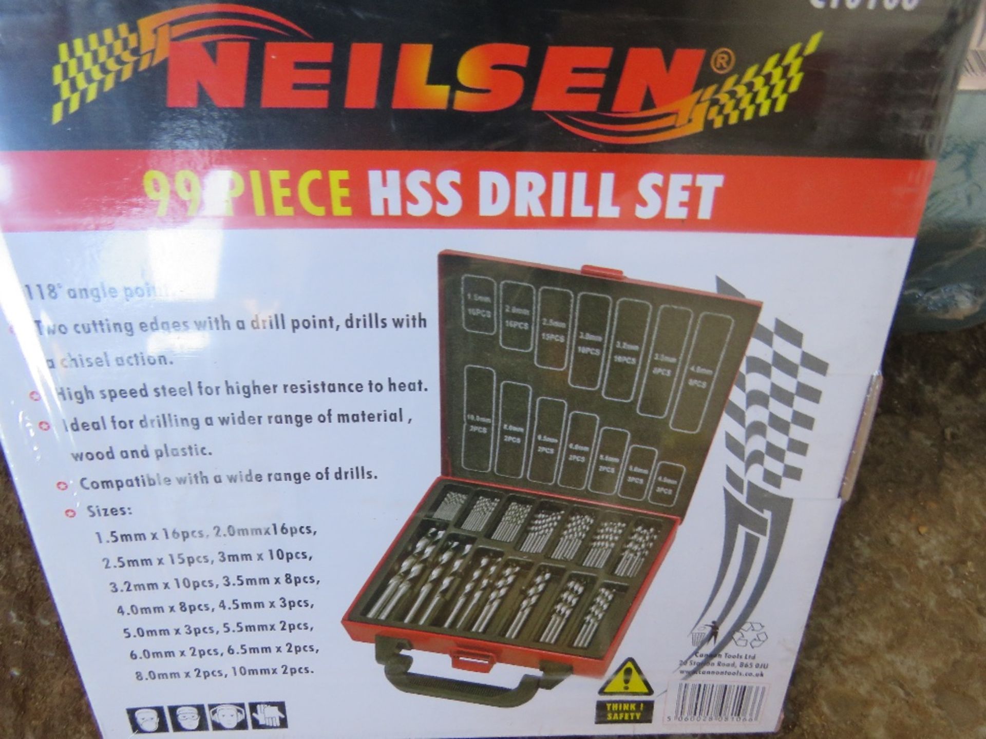 NIELSON 18 VOLT DRILL SET PLUS 99 PIECE HSS DRILL SET - Image 2 of 3