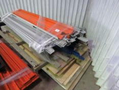 LARGE QUANTITY OF RACKING SHELVING C/W BOARDS, UPRIGHTS AND BEAMS. 2 METRE HEIGHT, 2.1M BEAM WIDTH.