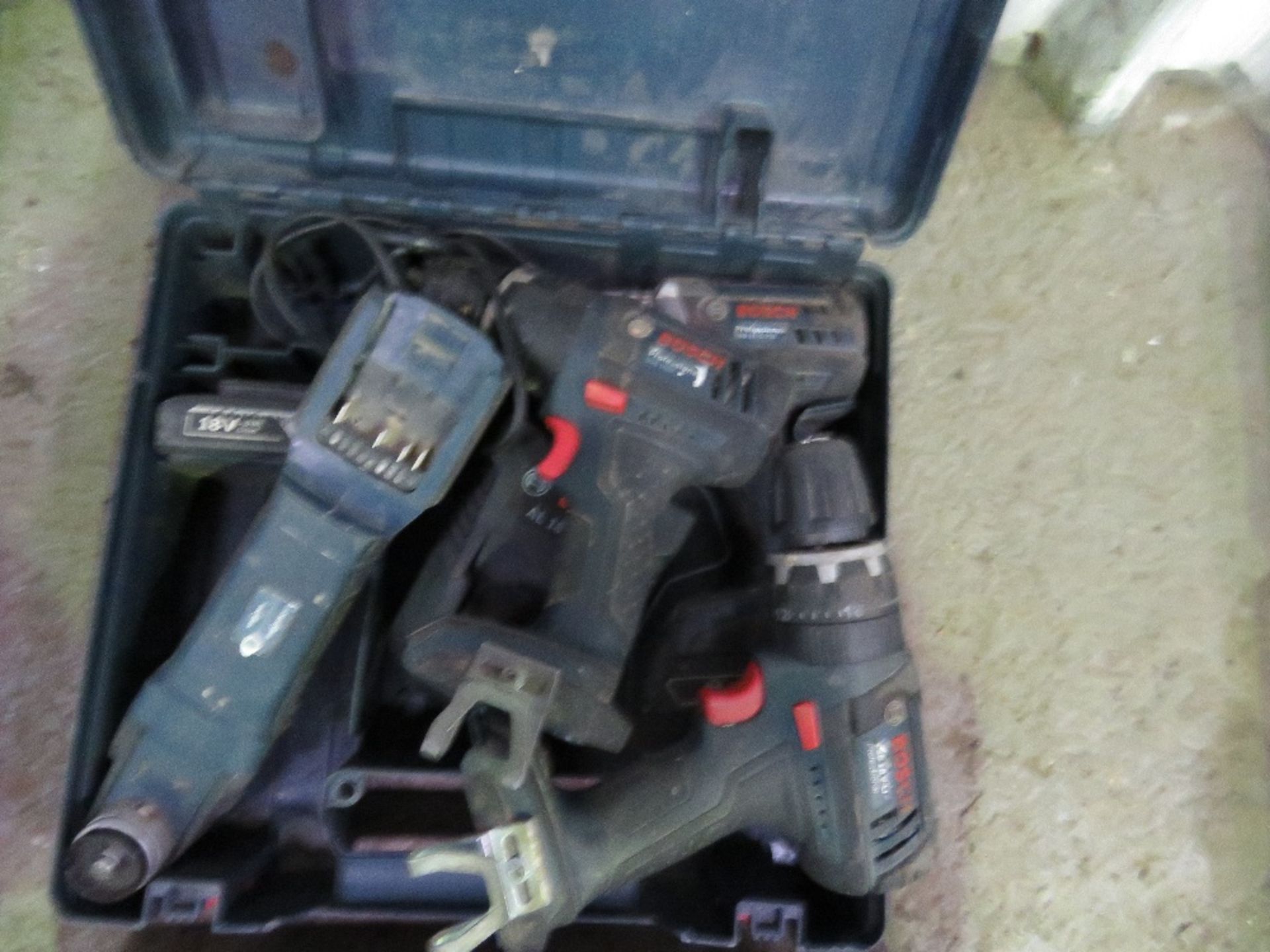 BOSCH 24VOLT BATTERY DRILL PLUS ASSORTED BOSCH BATTERY TOOLS