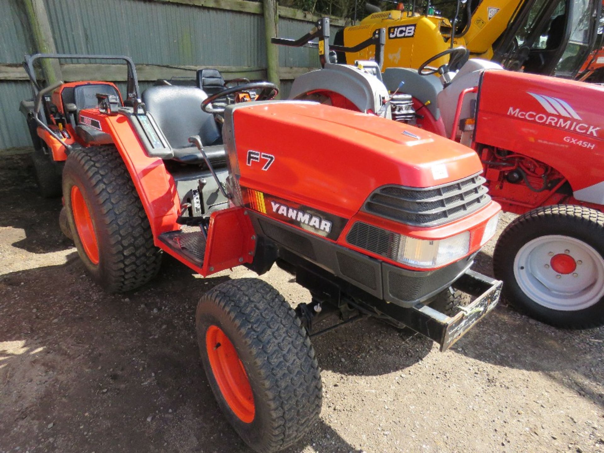 YANMAR F7 COMPACT TRACTOR ON GRASS TYRES. 125 REC HRS. WHEN TESTED WAS SEEN TO RUN, DRIVE, STEER AND