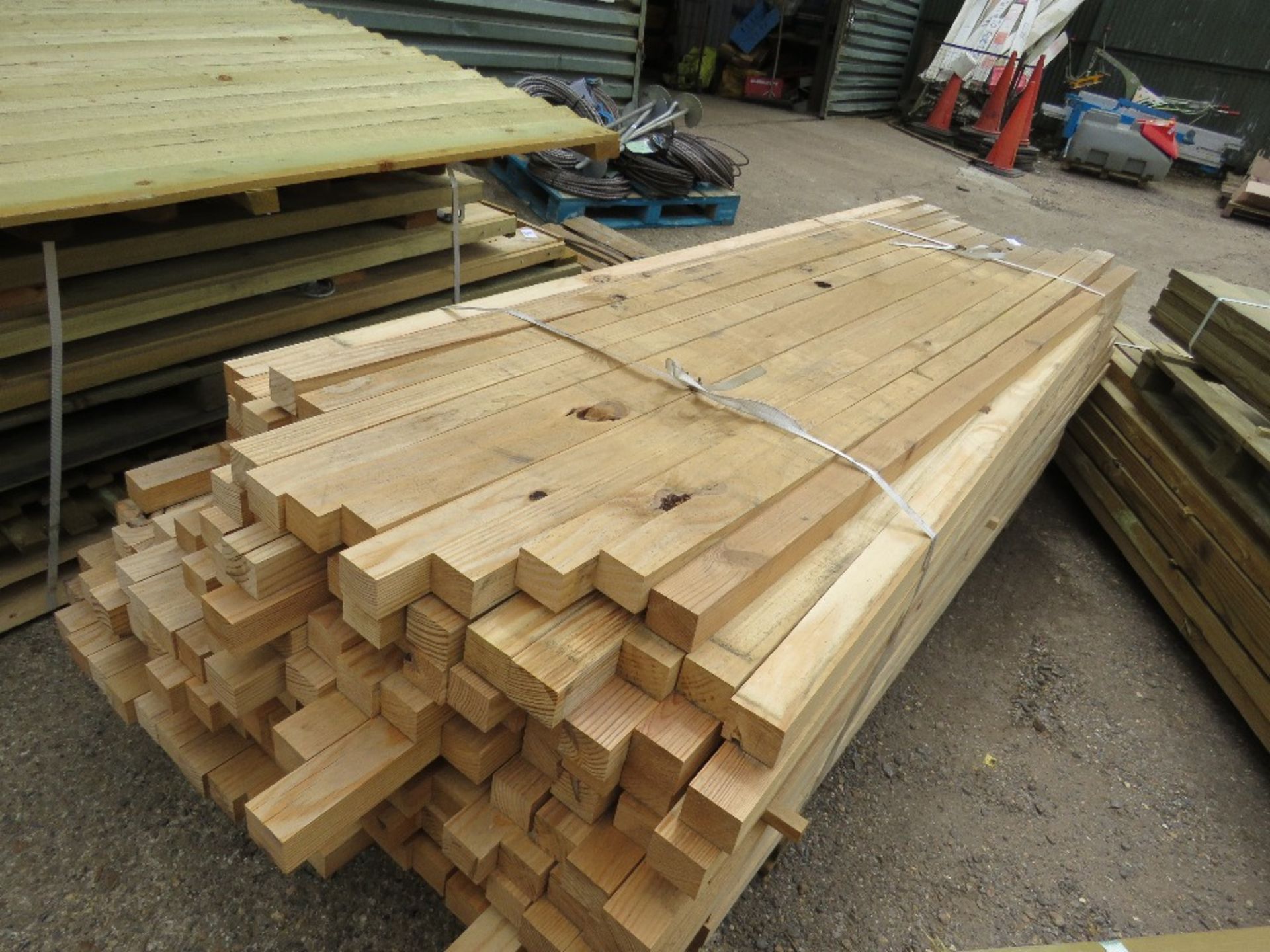 LARGE PACK OF UNTREATED 2.4M -2.7 METRE POSTS 5.5CM X 4.5CM APPROX - Image 2 of 2