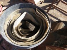 BIN OF LIFTING SLINGS. UNTESTED.