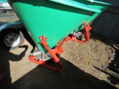 AGROMEX 500 LITRE TRACTOR MOUNTED FERTILISER SPREADER WITH PTO. 500 LITRE SIZE. UNUSED.