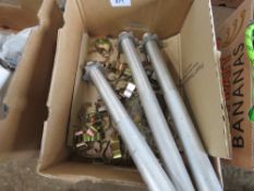 BOX OF ASSORTED SCAFFOLD CLIPS AND 3 X TUBES. DIRECT FROM LOCAL COMPANY DUE TO DEPOT CLOSURE.