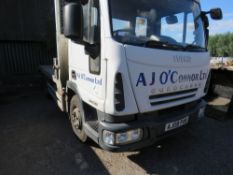 IVECO EUROCARGO 80E22 PLANT LORRY REG:AJ08 PAN.14FT BODY APPROX WITH ALUMINIUM RAMPS. WHEN TESTED WA