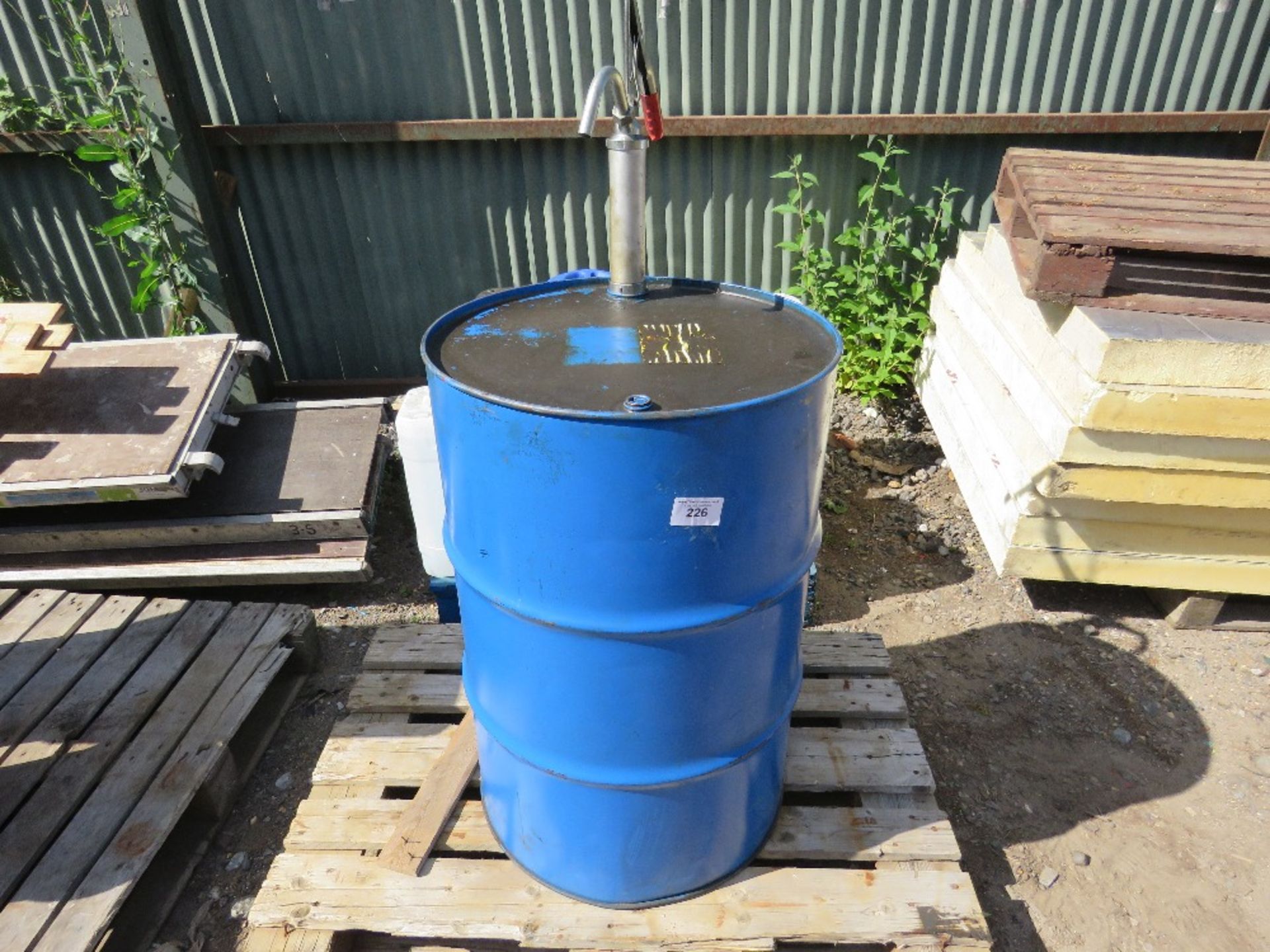 OIL DRUM WITH HAND PUMP. DIRECT FROM LOCAL COMPANY DUE TO DEPOT CLOSURE.