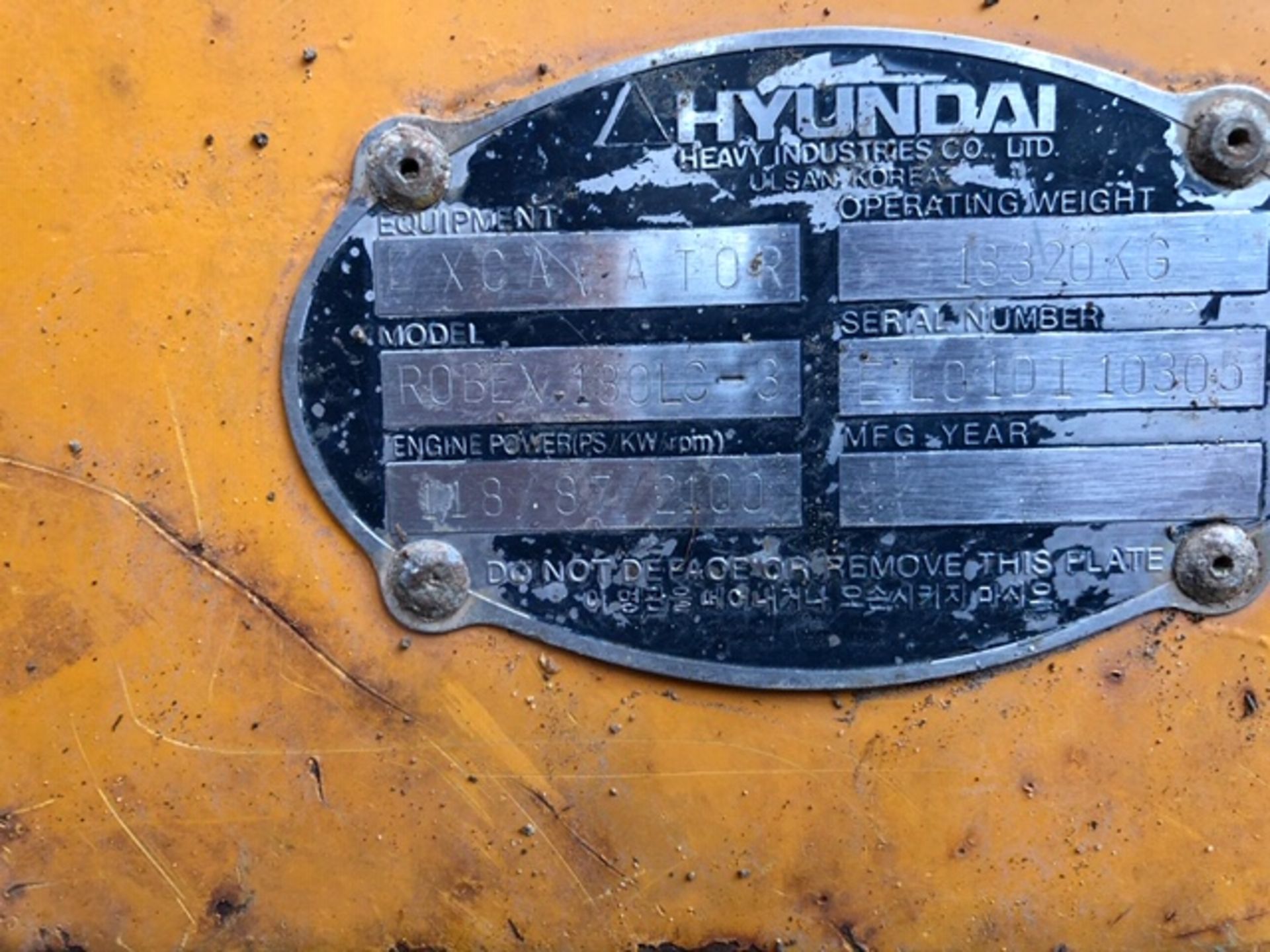 HYUNDAI 180 LC-3 ROBEX 18 TONNE EXCAVATOR. YEAR 1998 APPROX. WHEN TESTED WAS SEEN TO DRIVE, SLEW, AN - Image 6 of 9