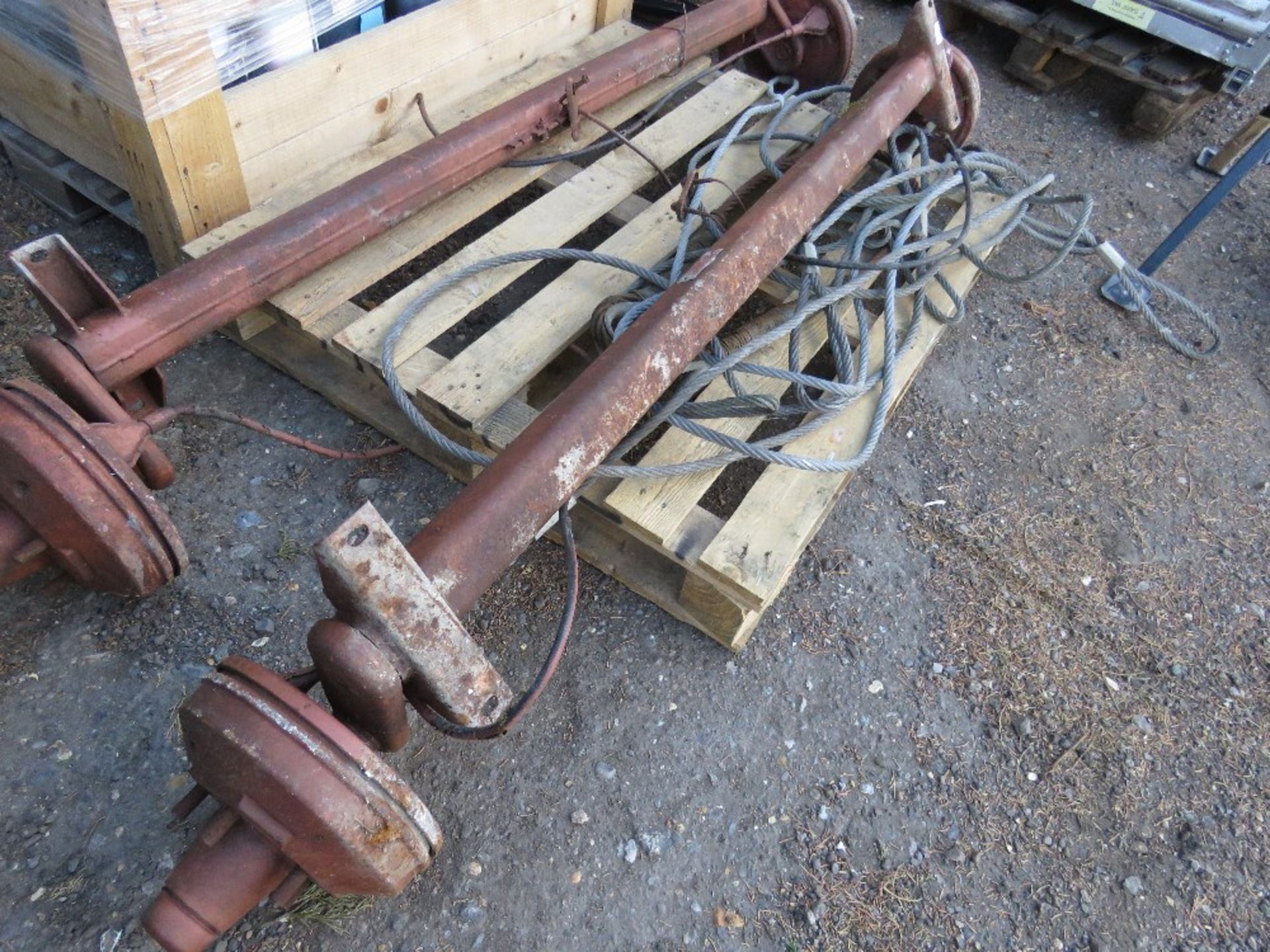 2 X TRAILER AXLES PLUS WIRE HAWSERS. - Image 2 of 2