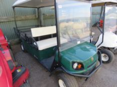 CUSHMAN PETROL ENGINED SHUTTLE 2 FLAT BED GOLF BUGGY. SOURCED FROM COMPANY LIQUIDATION.