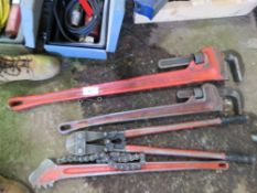 2 X STILSONS, BOLT CROPPERS AND CHAIN WRENCH. DIRECT EX LOCAL COMPANY DUE TO DEPOT CLOSURE.