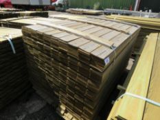 1 X BUNDLE OF PROFILED TIMBER CLADDING. 1.44M X 9.5CM X 0.7CM SIZE